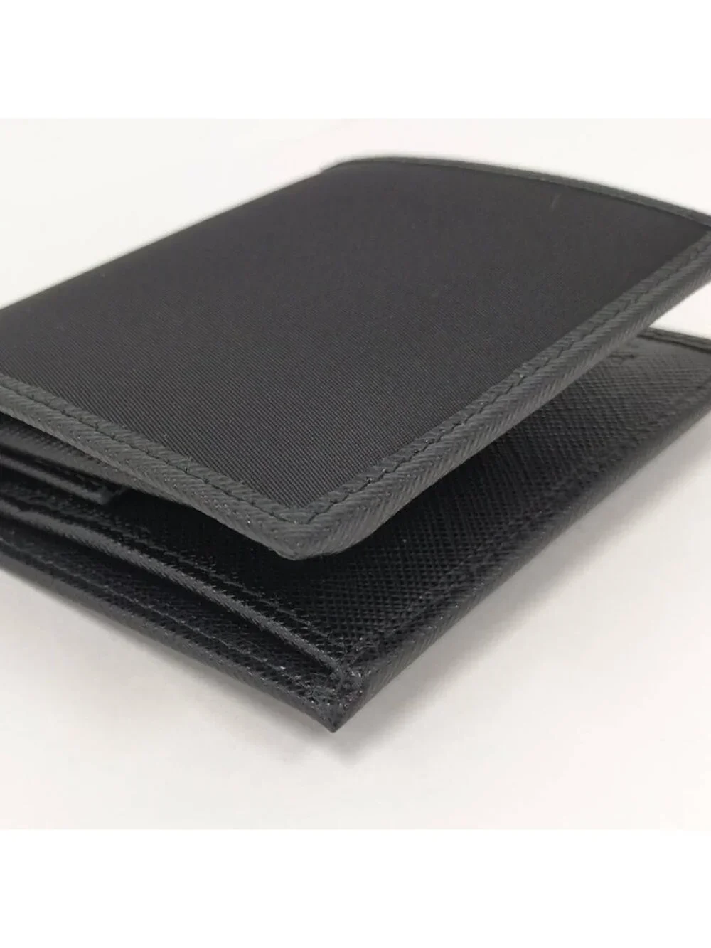 Prada Bifold Wallet Triangle Nylon Black